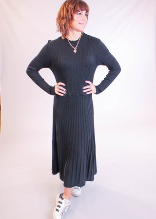 Soya Concept Long Sleeve Sweater Dress Front View - Fashion Crossroads, Inc.