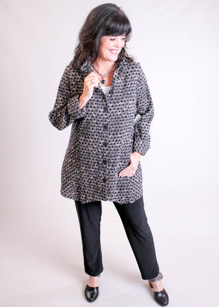 Sympli Flounce Pencil Pant modeled view - Fashion Crossroads Inc.