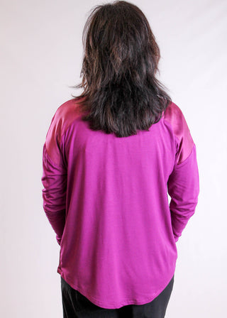 Charlie B Satin Front Top back view - Fashion Crossroads Inc