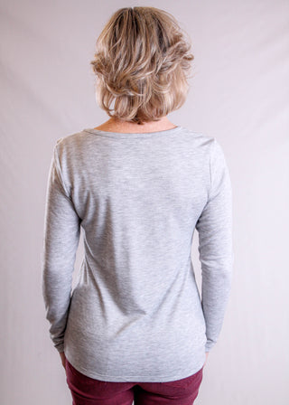Ann Taylor Long Sleeve Top with Front Ruffle back view - Fashion Crossroads Inc