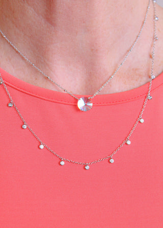 Kendra Scott Jolie Short Pendant Necklace in Rhodium - Fashion Crossroads Inc