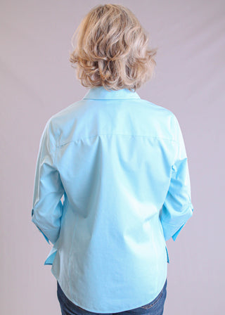 Foxcroft Paityn 3/4 Sleeve Button Down Blouse - Fashion Crossroads Inc