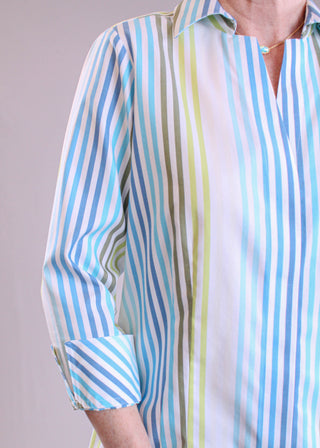 Foxcroft Taylor 3/4 Sleeve Striped Blouse