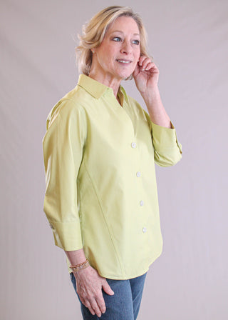 Foxcroft Paityn 3/4 Sleeve Button Down Blouse - Fashion Crossroads Inc