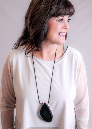 Long Leather Necklace - Fashion Crossroads Inc