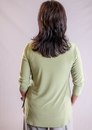 Sympli Go To Classic Relaxed Tee with 3/4 Sleeves - Fashion Crossroads Inc