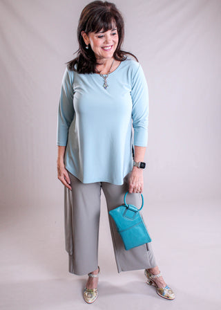 Sympli Go To Classic Relaxed Tee with 3/4 Sleeves - Fashion Crossroads Inc
