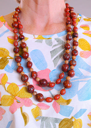 Tagua Ginger Double Strand Necklace