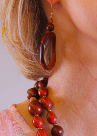 Tagua Ring of Life Earring