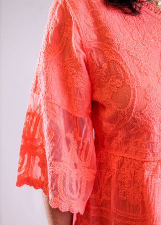 Democracy Elbow Sleeve Peplum Top detail view - Fashion Crossroads Inc.