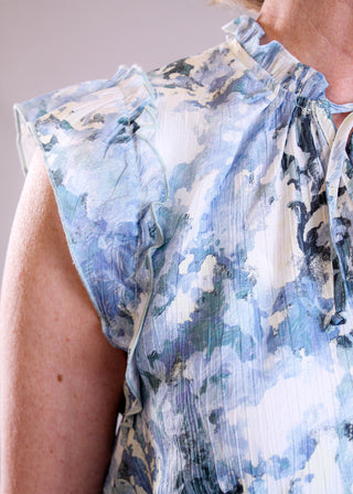 Staccato Tie Neck Sleeveless Top detail view - Fashion Crossroads Inc.