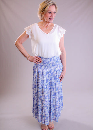 Soya Concept Lace Trim Short Sleeve Top - Fashion Crossroads Inc