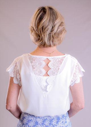 Soya Concept Lace Trim Short Sleeve Top - Fashion Crossroads Inc