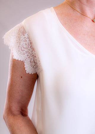 Soya Concept Lace Trim Short Sleeve Top - Fashion Crossroads Inc