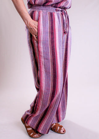 Tribal Sportswear Pull On Crop Pant with Drawcord side view - Fashion Crossroads Inc.