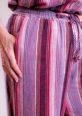 Tribal Sportswear Pull On Crop Pant with Drawcord waist view - Fashion Crossroads Inc.