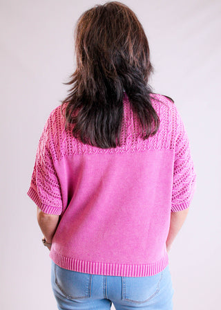 Tribal Sportswear Short Sleeve Fancy Stitch Sweater back view - Fashion Crossroads Inc.
