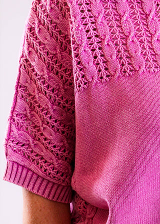 Tribal Sportswear Short Sleeve Fancy Stitch Sweater detail view - Fashion Crossroads Inc.
