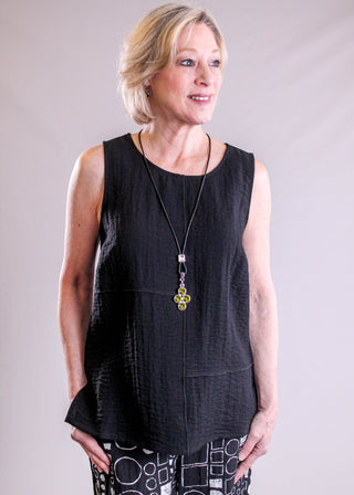 Habitat Express Travel Pieced Tunic Tank front view - Fashion Crossroads Inc