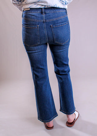 Liverpool Gia Glider Flare Crop Jean back view - Fashion Crossroads Inc.