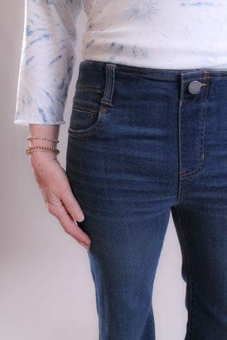 Liverpool Gia Glider Flare Crop Jean waist view - Fashion Crossroads Inc.
