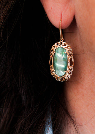 Kendra Scott Dani Figaro Frame Earring in Aqua Illusion detail view - Fashion Crossroads Inc.