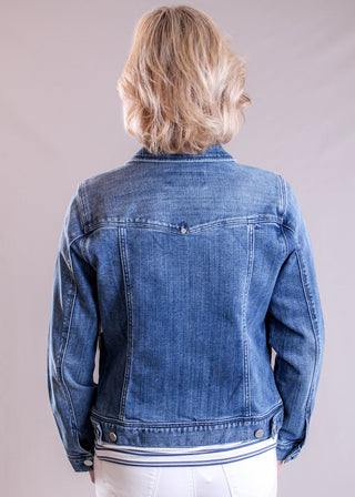 Liverpool Classic Jean Jacket with Pockets back view - Fashion Crossroads Inc