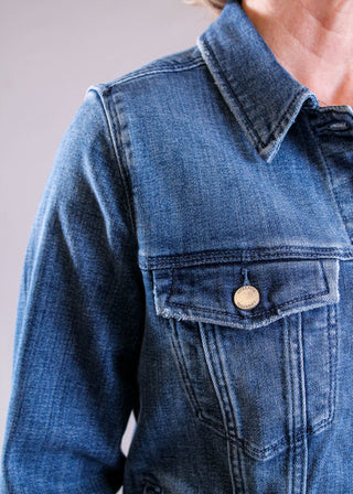 Liverpool Classic Jean Jacket with Pockets detail view - Fashion Crossroads Inc