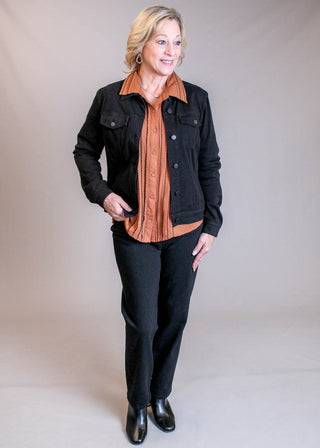 Liverpool Classic Denim Jacket Model View - Fashion Crossroads Inc