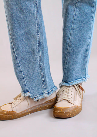 Democracy Straight Leg Ankle Jean with Step Hem detail view - Fashion Crossroads Inc.
