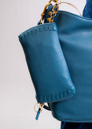 Hobo Spark Leather Double Eyeglass Case with Clip Peacock Feather - Fashion Crossroads Inc.