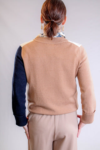Charlie B Color Block V Neck Sweater