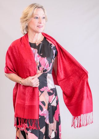 Jacquard PASHMINA with Fringe - Fashion Crossroads Inc