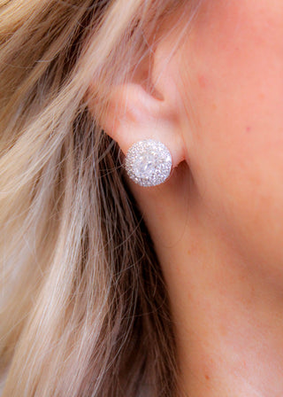 Kendra Scott Bella Rhodium and White CZ Stud Earring - Fashion Crossroads Inc