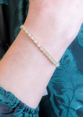Kendra Scott Bella Gold and White CZ Tennis Bracelet - Fashion Crossroads Inc.