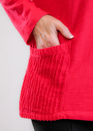 Jess and Jane Cotton Patch Pocket Tunic pocket view - Fashion Crossroads Inc.