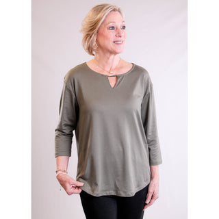 Teez Her 3/4 Sleeve Notch Tee