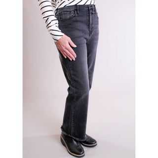 Cello High Rise Crop Flare Jeans side view - Fashion Crossroads Inc