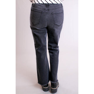 Cello High Rise Crop Flare Jeans back view - Fashion Crossroads Inc