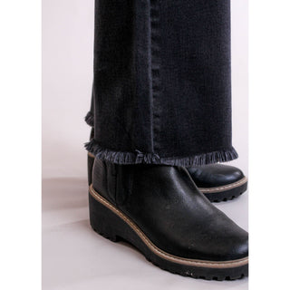 Cello High Rise Crop Flare Jeans detail view - Fashion Crossroads Inc