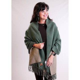 Originals Pashmina Scarf Forest Green Shawl view - Fashion Crossroads Inc.