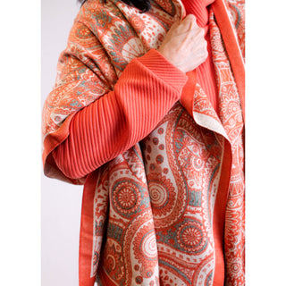 Originals Printed Fringe Scarf detail view - Fashion Crossroads Inc.