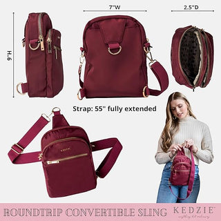 Kedzie Roundtip Convertible Sling Bag - Fashion Crossroads Inc