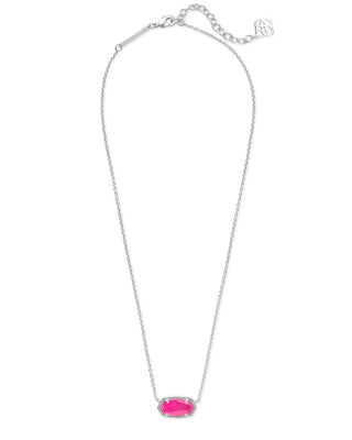 Kendra Scott Elisa Rhodium Pendant Necklace in Azalea Illusion - Fashion Crossroads Inc
