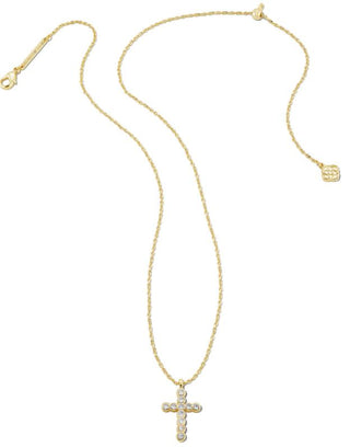 Kendra Scott Cross Pendant Necklace with White Crystal