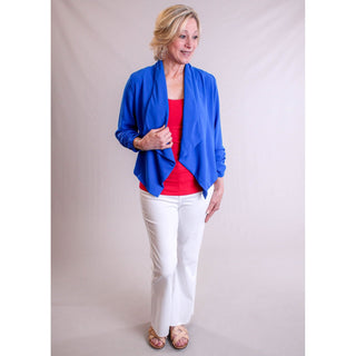 MINE Rouched 3/4 Sleeve Jacket - Fashion Crossroads Inc