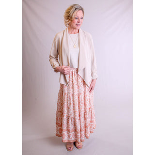 MINE Rouched 3/4 Sleeve Jacket - Fashion Crossroads Inc