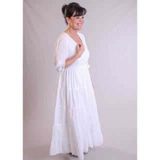 Molly Bracken Long V Neck Woven Dress - Fashion Crossroads Inc