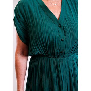 Molly Bracken Pleated Woven Dress - Fashion Crossroads Inc