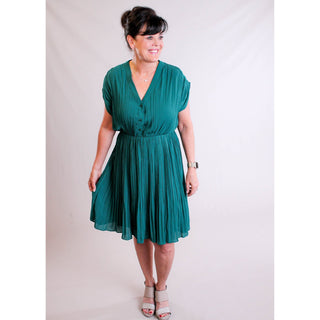 Molly Bracken Pleated Woven Dress - Fashion Crossroads Inc